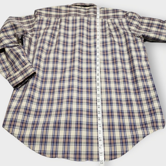 Big Mac Vtg Plaid Work Utility Shirt Large Tan Blue Brown Sz 16-16.5 USA - Picture 10 of 10
